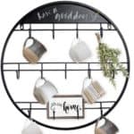 coffee mug display idea for kitchen wall decor round mug display