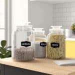 glass countertop containers
