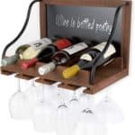 wine bottle holder with chalkboard idea for kitchen wall decor