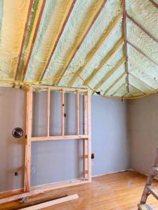 spray foam living room ceiling