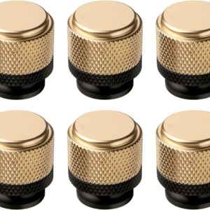 1 Cabinet Knobs in Gold and Black with Diamond Pattern