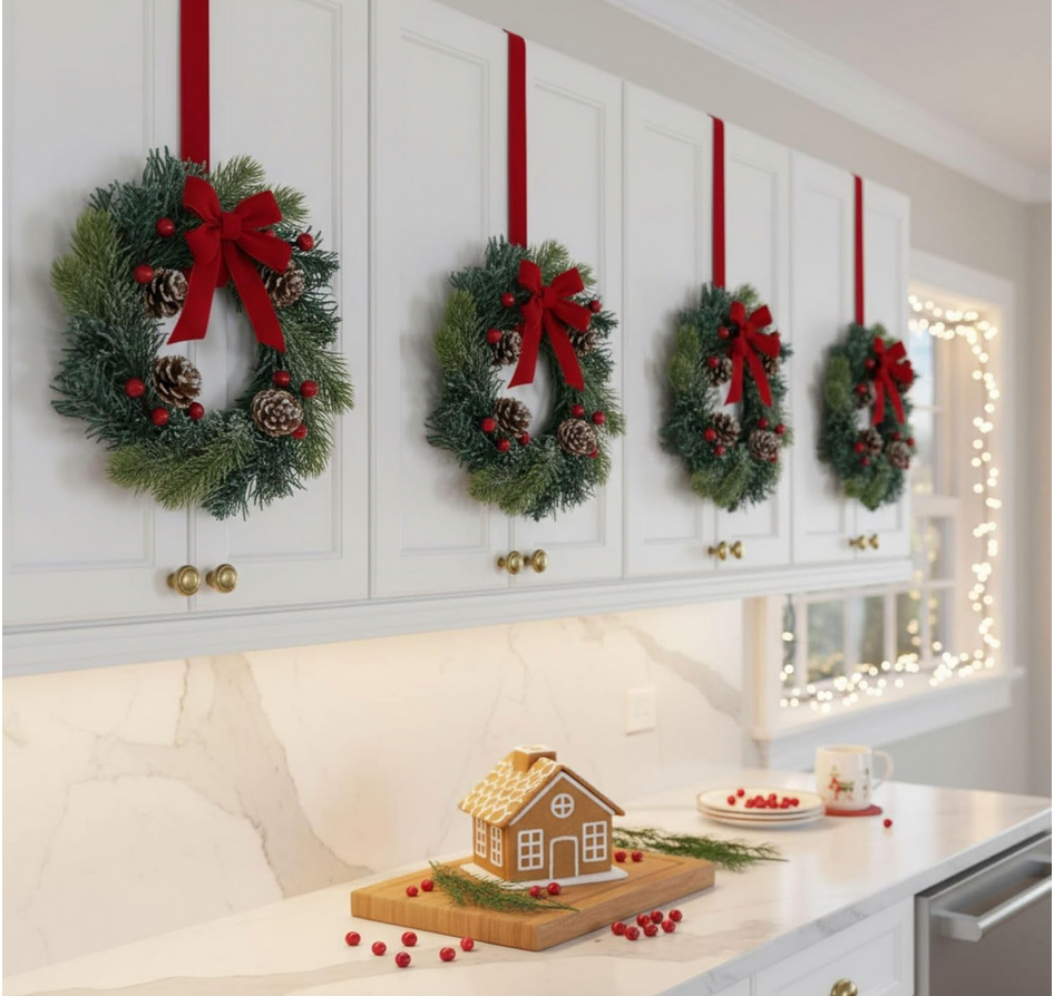 Christmas decorations for kitchen cabinets
