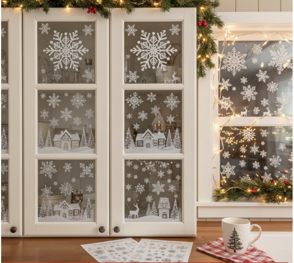 Christmas Decor for Kitchen Cabinets Decals