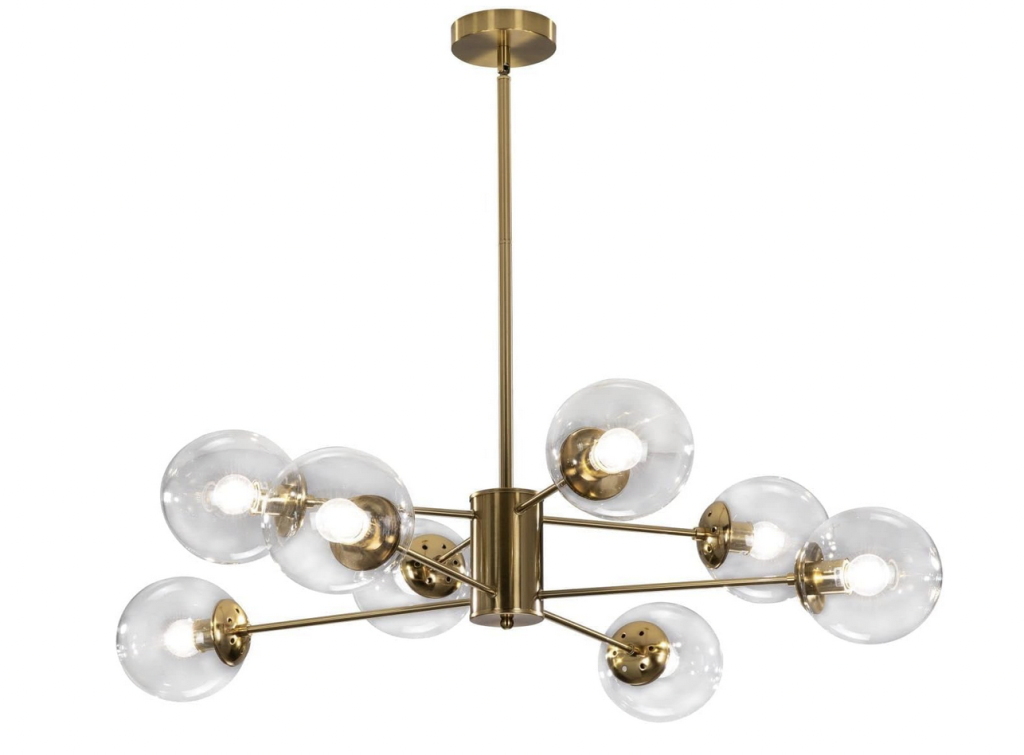 Modern Sputnik Chandelier Glass, Light Fixtures For Dining Room