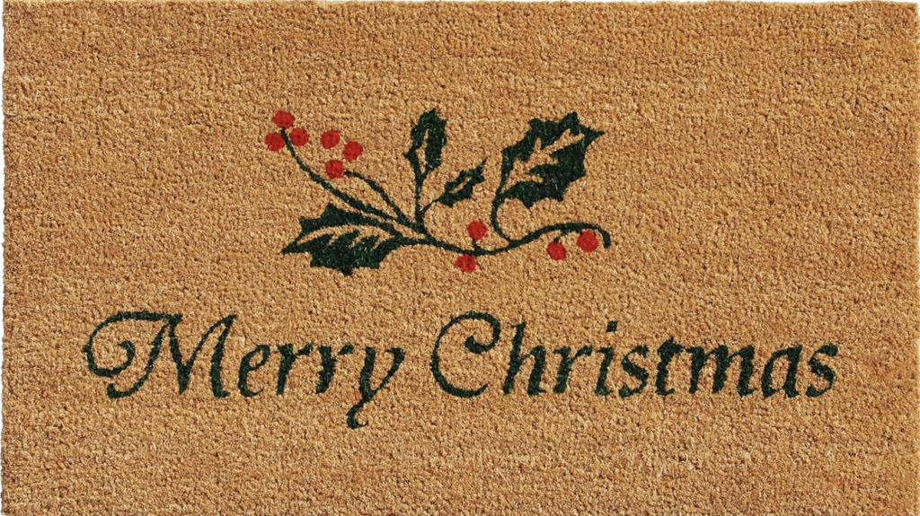 Classic Holly Christmas Doormat