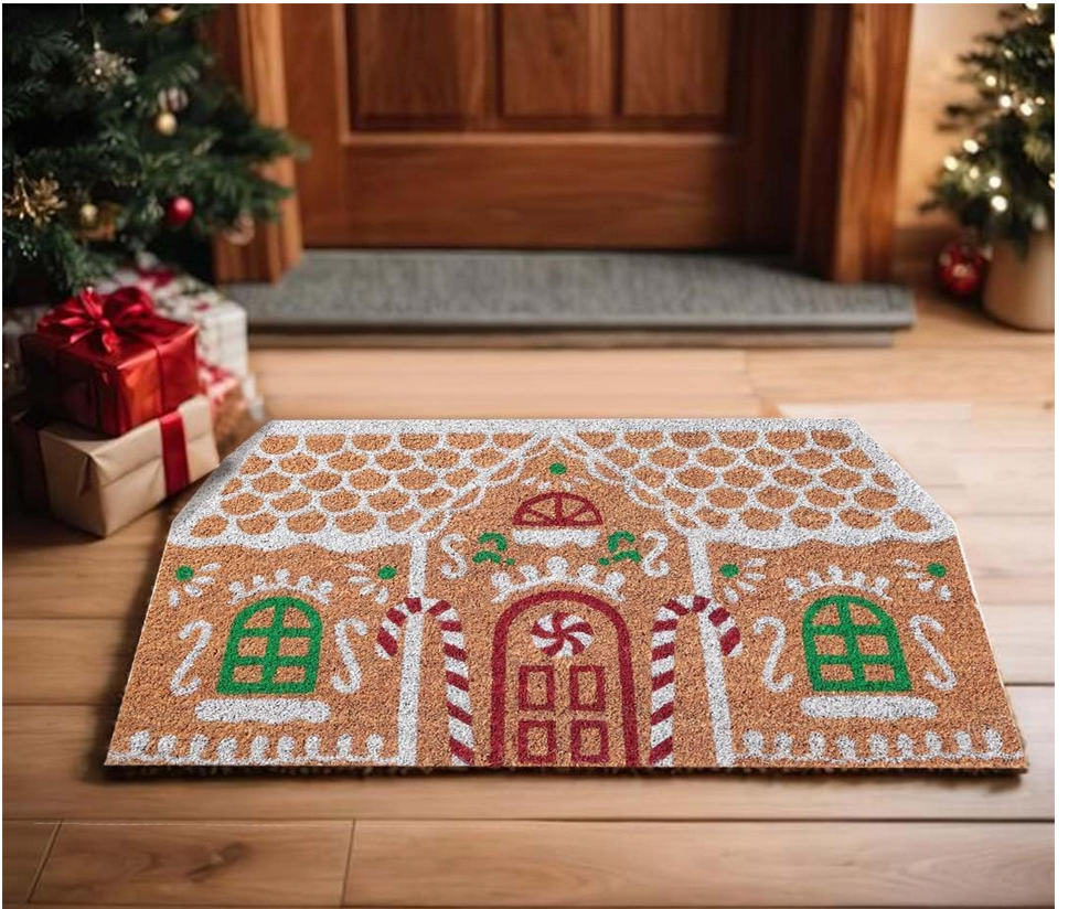 Gingerbread Christmas Door Mat