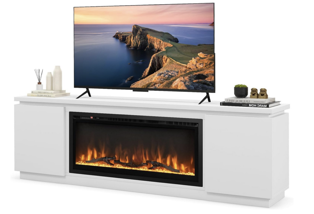 White Fireplace TV Stand