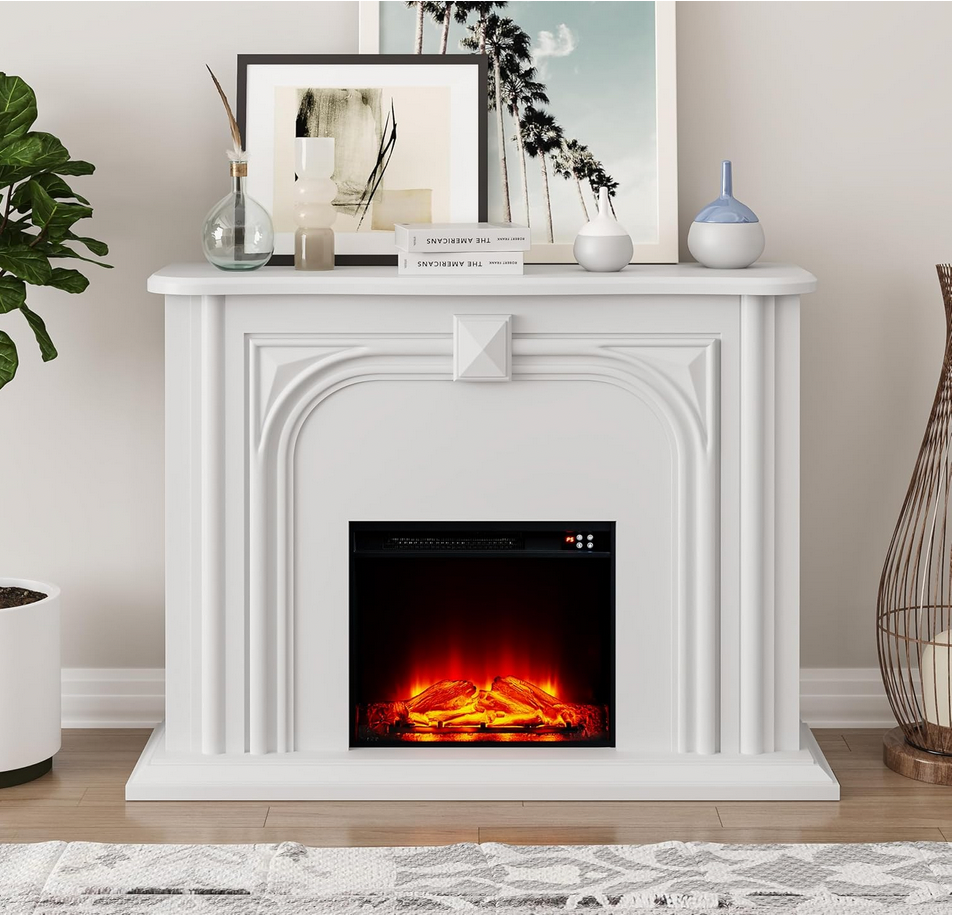 Classic Electric Fireplace with Mantel