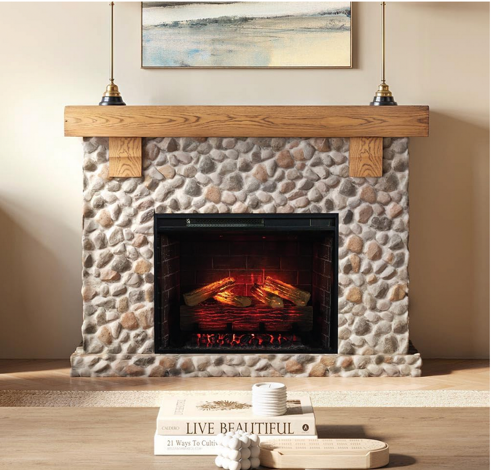 Country Electric Fireplace with Mantel