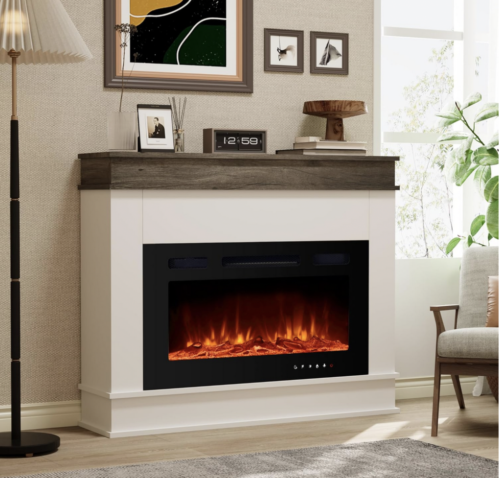ERGOSOFT 39 Electric Fireplace with Mantel